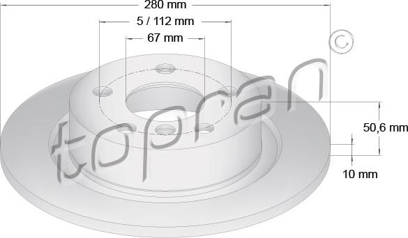 Topran 503 073 - Спирачен диск vvparts.bg