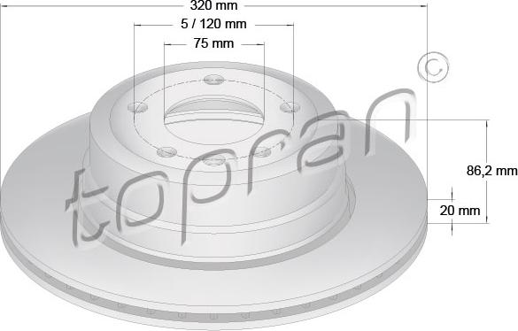 Topran 502 874 - Спирачен диск vvparts.bg