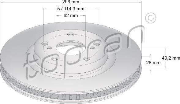 Topran 600 614 - Спирачен диск vvparts.bg