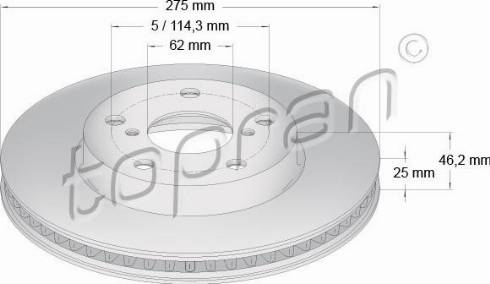 Topran 600 612 - Спирачен диск vvparts.bg