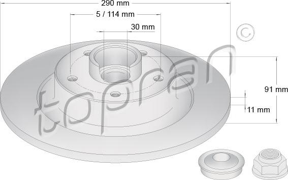 Topran 631 169 - Спирачен диск vvparts.bg