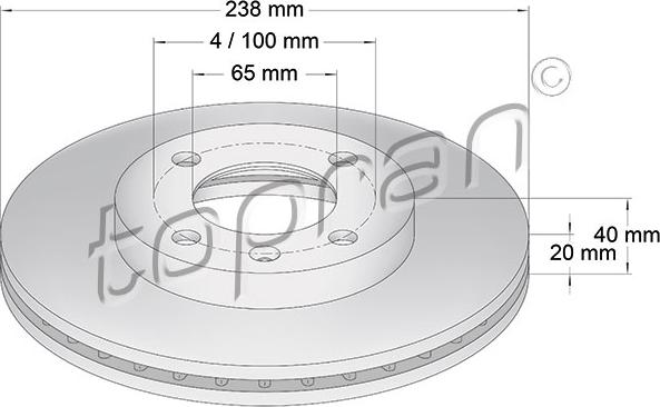 Topran 103 407 - Спирачен диск vvparts.bg