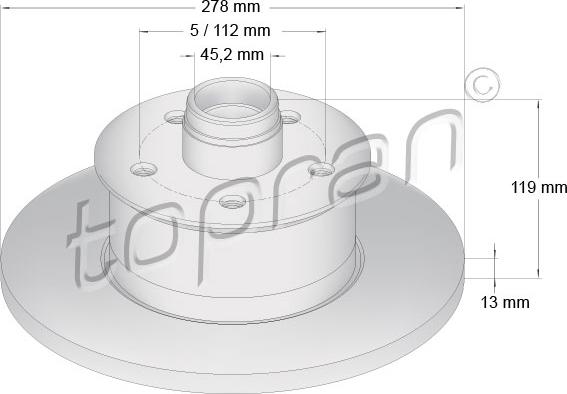 Topran 103 263 - Спирачен диск vvparts.bg