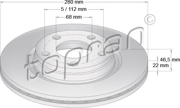 Topran 107 684 - Спирачен диск vvparts.bg