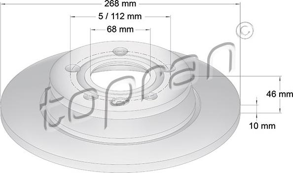 Topran 107 629 - Спирачен диск vvparts.bg