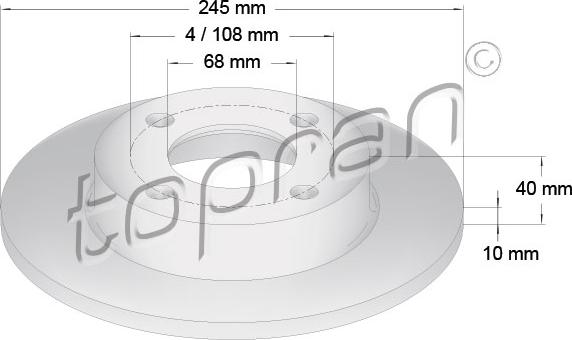 Topran 107 089 - Спирачен диск vvparts.bg