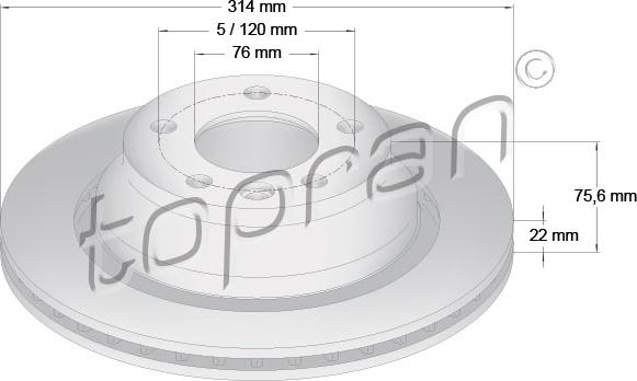 Topran 110 430 - Спирачен диск vvparts.bg