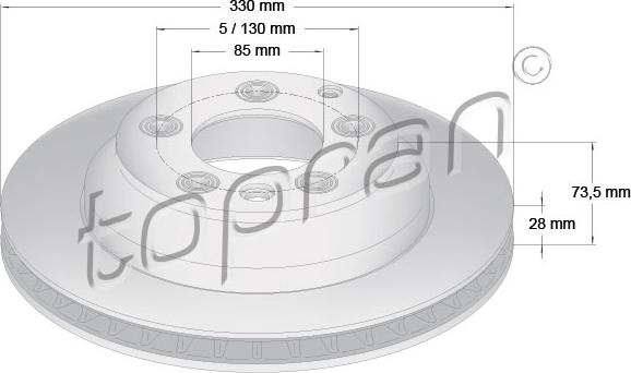 Topran 111 290 - Спирачен диск vvparts.bg