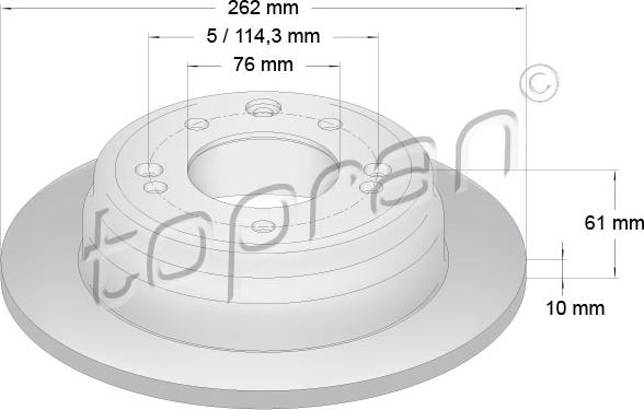 Topran 820 608 - Спирачен диск vvparts.bg