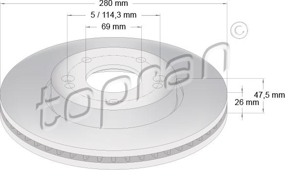 Topran 820 603 - Спирачен диск vvparts.bg