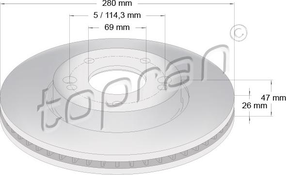 Topran 820 376 - Спирачен диск vvparts.bg