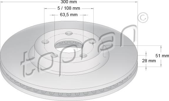 Topran 304 952 - Спирачен диск vvparts.bg