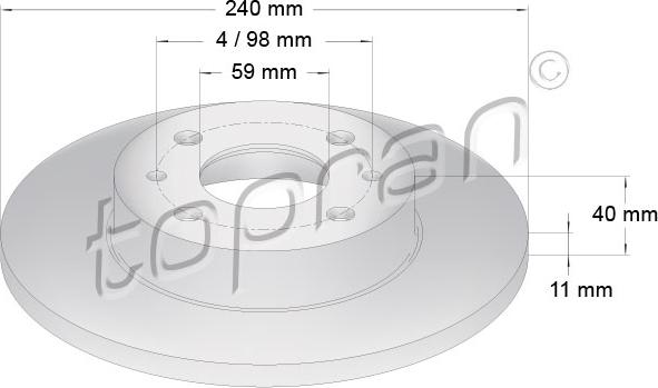 Topran 304 230 - Спирачен диск vvparts.bg