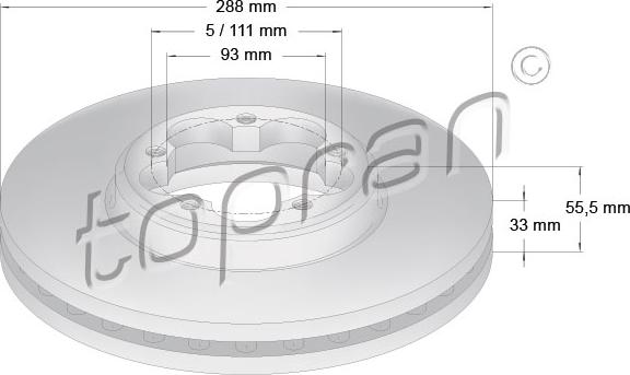 Topran 305 047 - Спирачен диск vvparts.bg