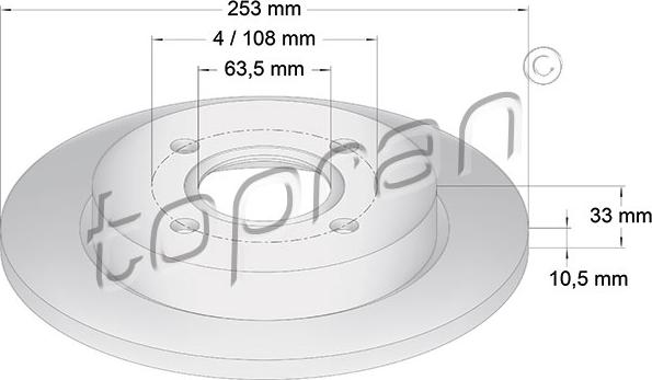 Topran 300 293 - Спирачен диск vvparts.bg