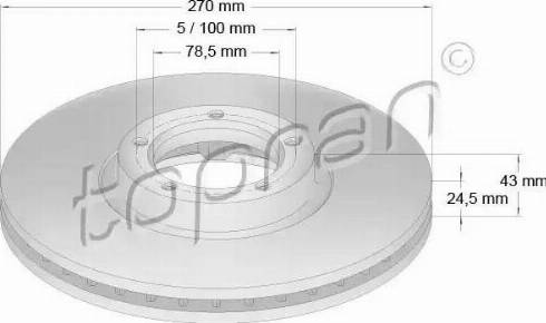 Topran 301 166 - Спирачен диск vvparts.bg