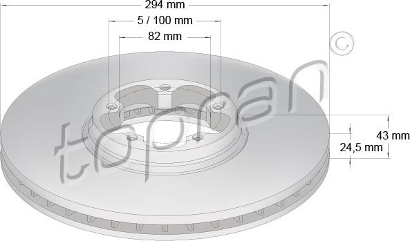 Topran 302 087 - Спирачен диск vvparts.bg