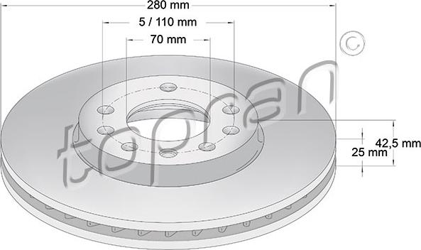 Topran 205 524 - Спирачен диск vvparts.bg