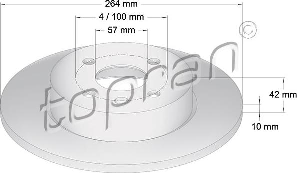 Topran 206 860 - Спирачен диск vvparts.bg