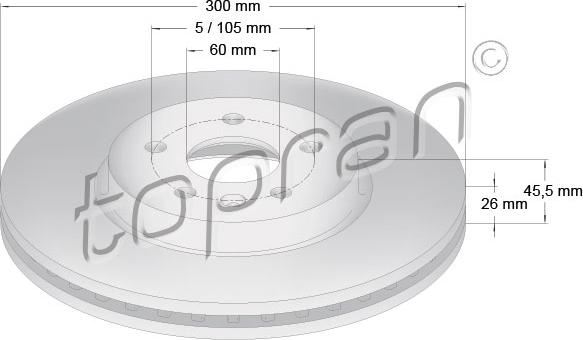 Topran 208 343 - Спирачен диск vvparts.bg