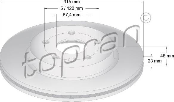 Topran 208 306 - Спирачен диск vvparts.bg