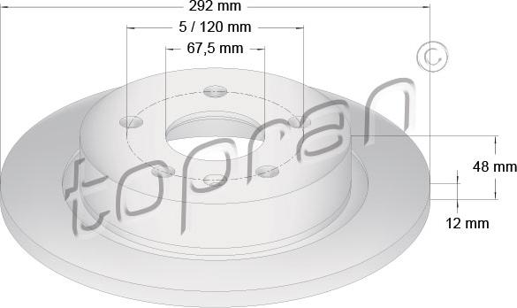 Topran 207 653 - Спирачен диск vvparts.bg