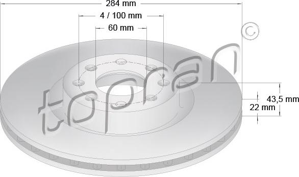 Topran 207 628 - Спирачен диск vvparts.bg