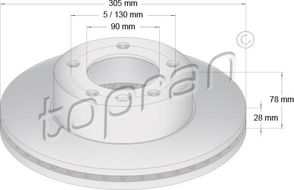 Topran 207 070 - Спирачен диск vvparts.bg