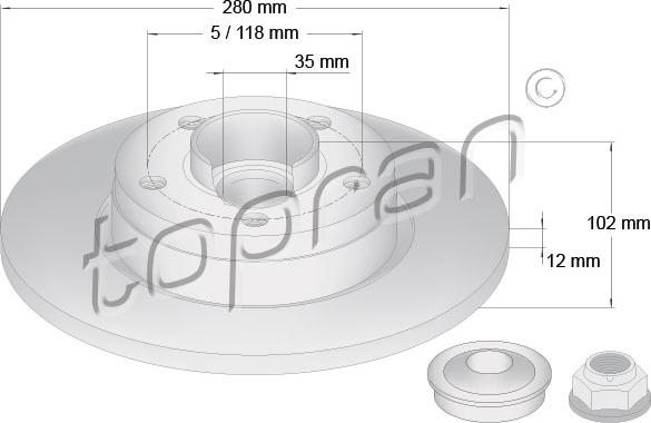 Topran 207 072 - Спирачен диск vvparts.bg