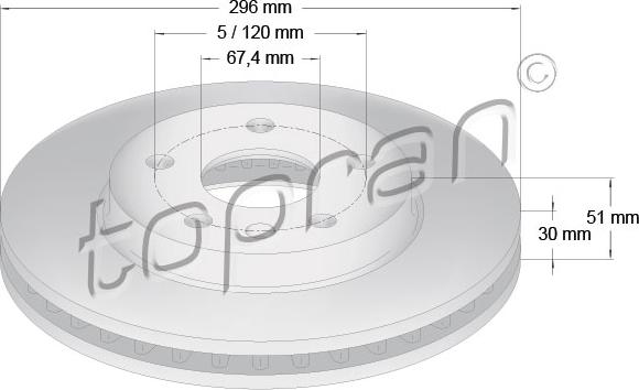 Topran 207 809 - Спирачен диск vvparts.bg