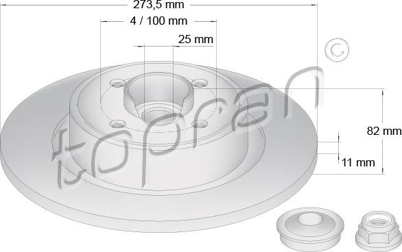 Topran 700 642 - Спирачен диск vvparts.bg