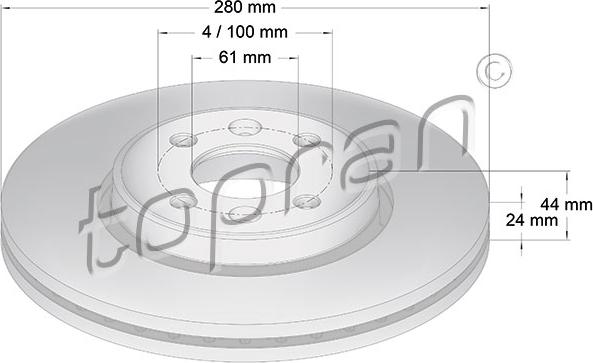 Topran 700 184 - Спирачен диск vvparts.bg