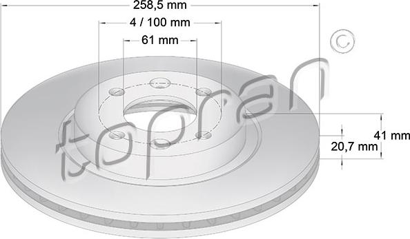 Topran 700 180 - Спирачен диск vvparts.bg