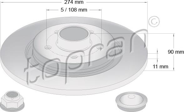 Topran 700 819 - Спирачен диск vvparts.bg