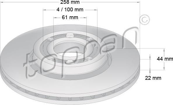 Topran 701 203 - Спирачен диск vvparts.bg