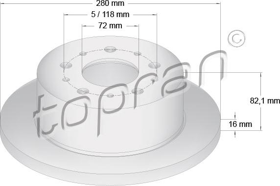 Topran 721 183 - Спирачен диск vvparts.bg