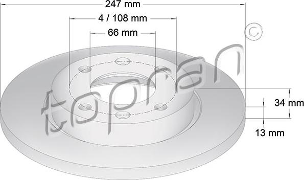 Topran 721 175 - Спирачен диск vvparts.bg