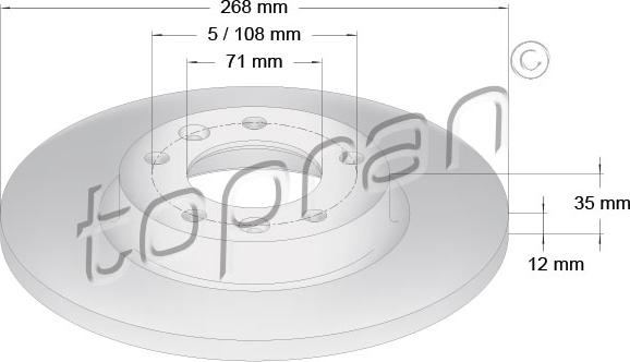 Topran 723 881 - Спирачен диск vvparts.bg