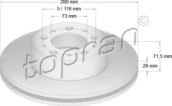 Topran 722 458 - Спирачен диск vvparts.bg