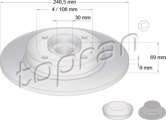 Topran 722 485 - Спирачен диск vvparts.bg