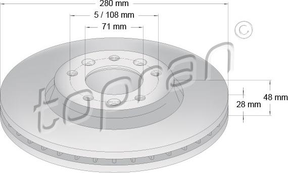 Topran 722 486 - Спирачен диск vvparts.bg