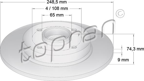 Topran 722 599 - Спирачен диск vvparts.bg