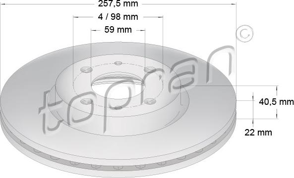 Topran 722 598 - Спирачен диск vvparts.bg