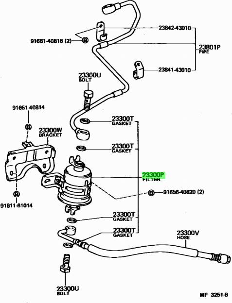 TOYOTA 2330049135 - Горивен филтър vvparts.bg