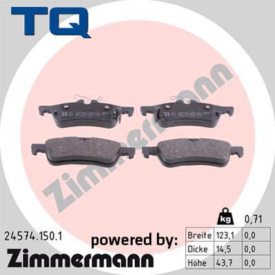 TQ 244964 - Комплект спирачно феродо, дискови спирачки vvparts.bg