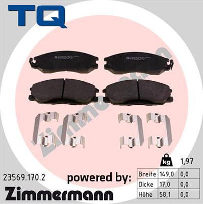 TQ 244915 - Комплект спирачно феродо, дискови спирачки vvparts.bg