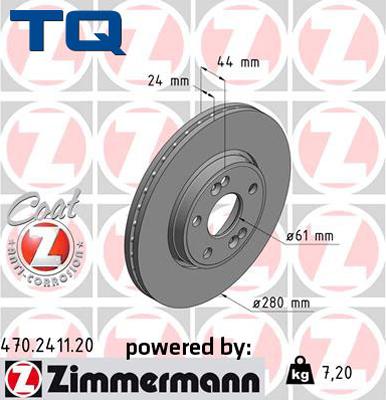 TQ 244549 - Спирачен диск vvparts.bg