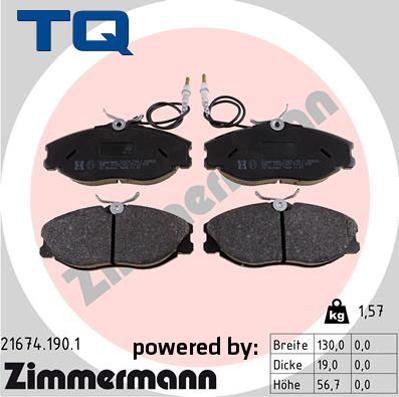 TQ 244693 - Комплект спирачно феродо, дискови спирачки vvparts.bg