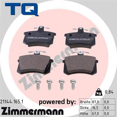 TQ 244687 - Комплект спирачно феродо, дискови спирачки vvparts.bg