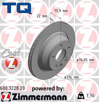 TQ 244622 - Спирачен диск vvparts.bg